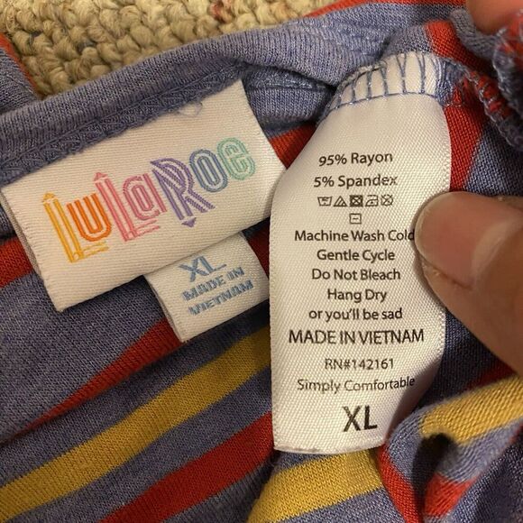 Lularoe Women’s Shirt Dress Stripes Short Sleeve Size XL Stretch Comfortable - Picture 2 of 6